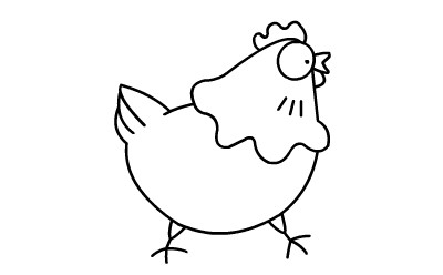 简笔画大全 动物简笔画 鸡的简笔画         