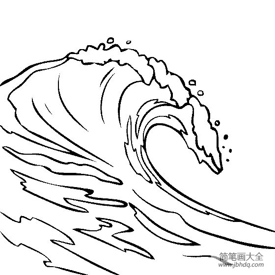 ocean waves clipart black and white - photo #12