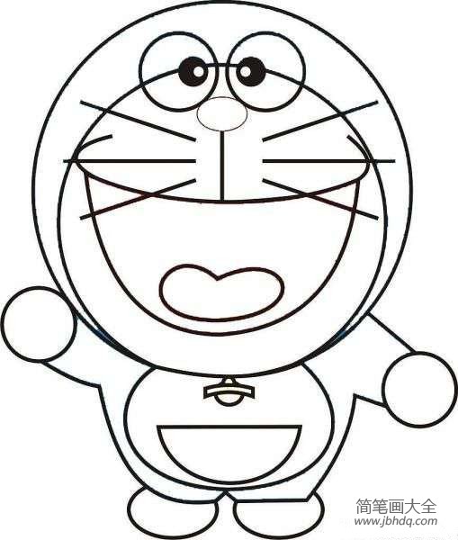 哆啦a梦之机器猫简笔画图片:机器猫正面形象