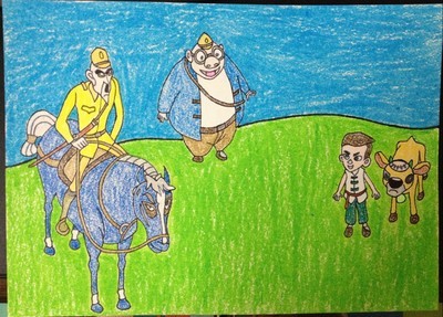 英雄王二小是一个儿童团员,他常常在一边放牛的时候一边给八路军放哨