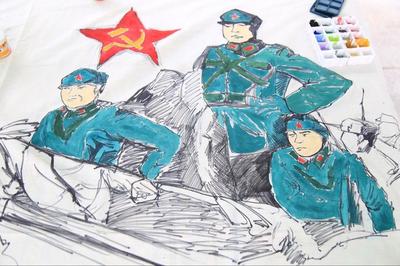 简笔画大全 儿童画 其他   2016纪念红军长征胜利80周年儿童绘画作品
