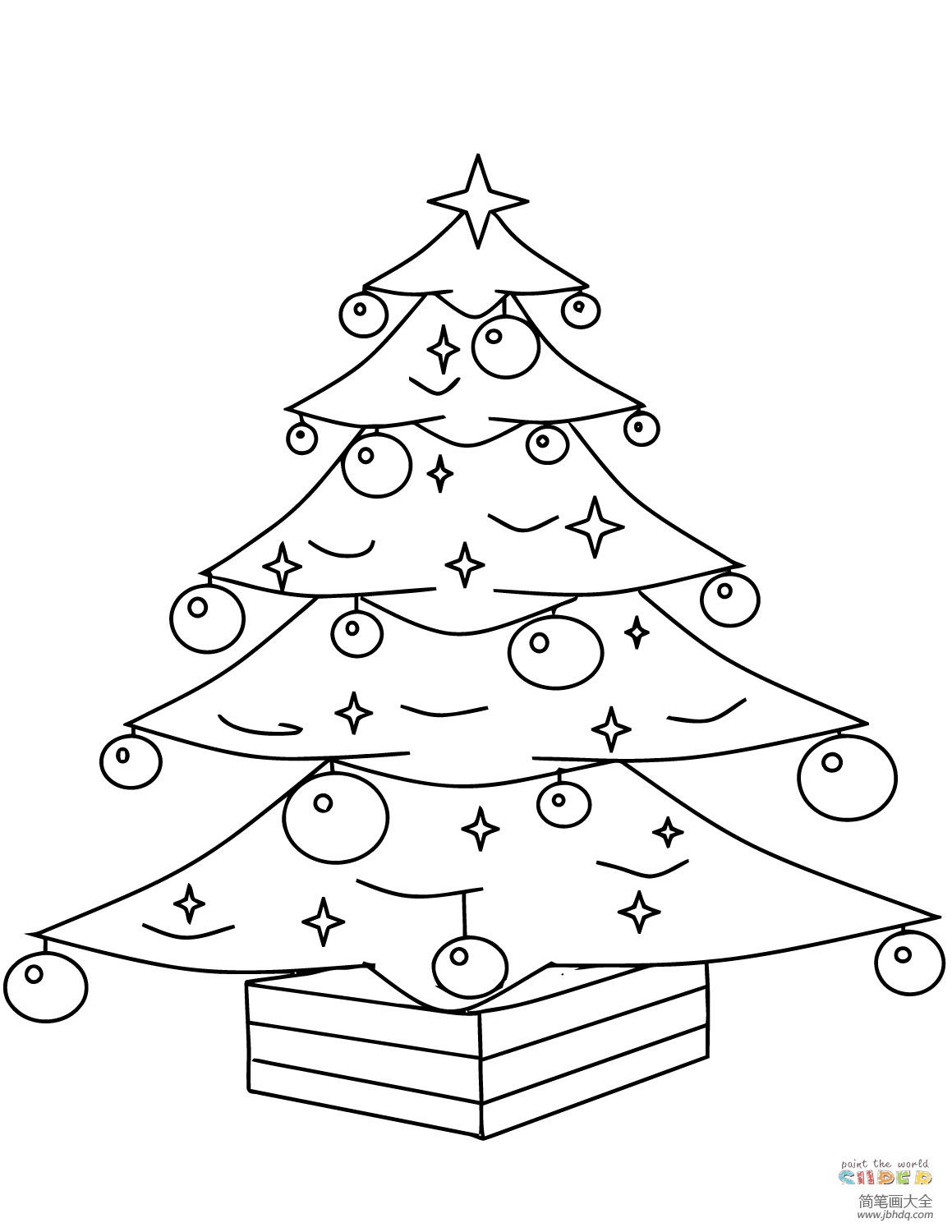 装饰圣诞树 - 圣诞树简笔画_圣诞树简笔画图片