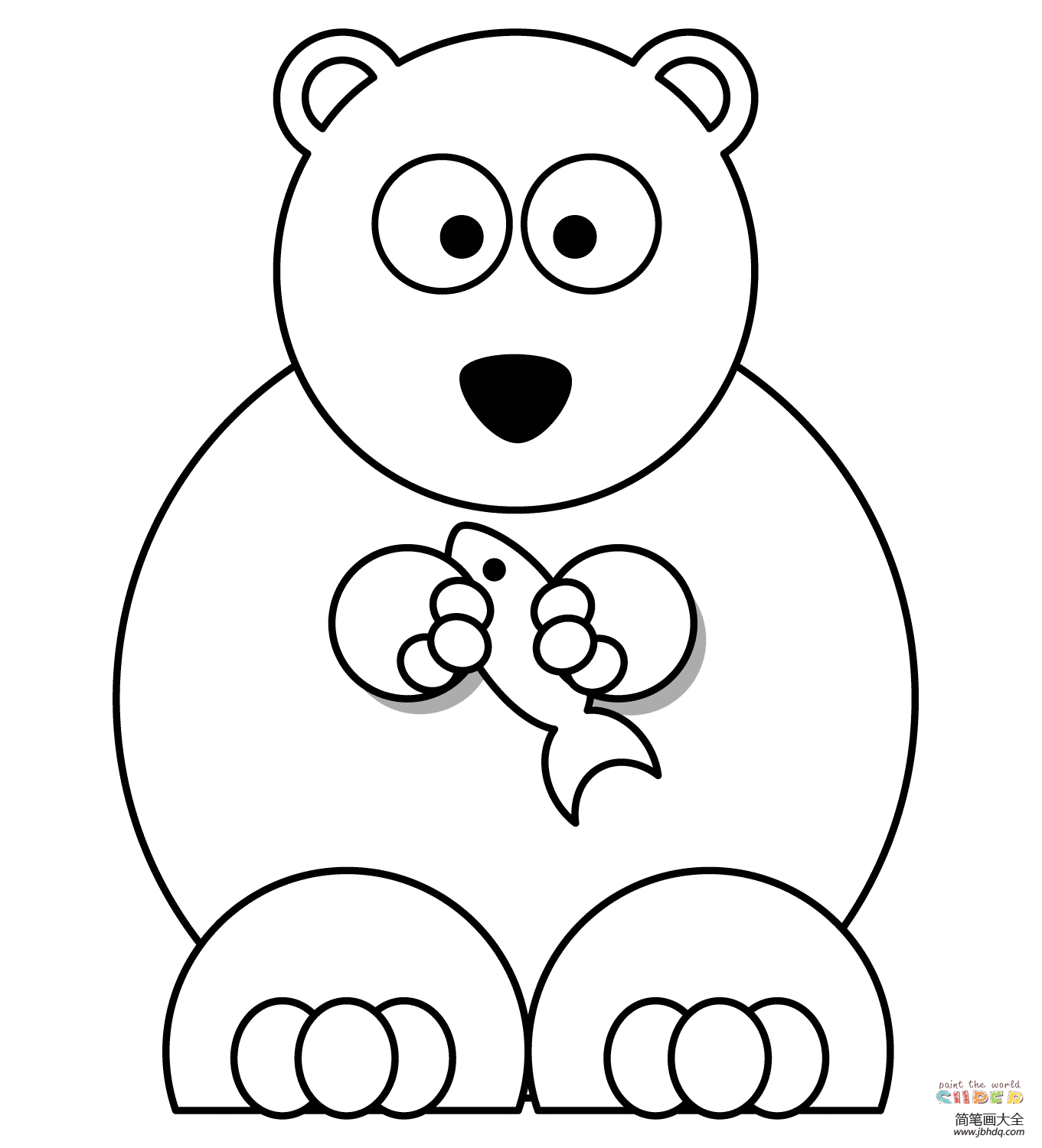 幼儿北极熊画法_其他动物简笔画-简笔画大全