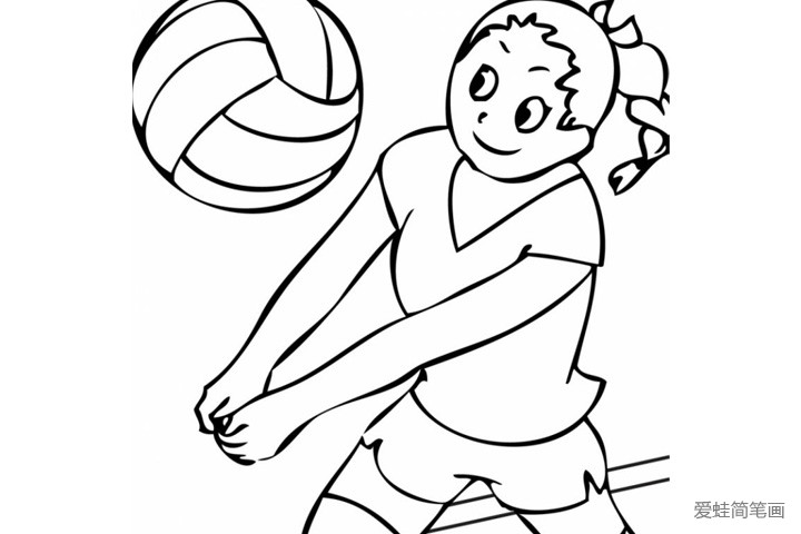 排球比赛简笔画图片_体育运动简笔画-简笔画大全