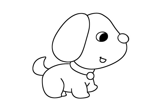 3张简单可爱的小狗简笔画_小狗-简笔画大全