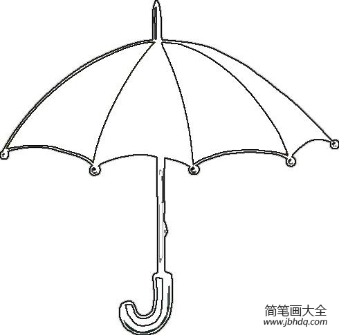 5张精美的雨伞简笔画图片