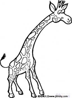 长颈鹿卡通形象简笔画