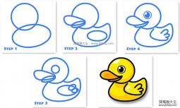 如何画小黄鸭