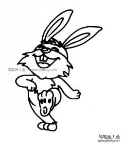开心的卡通兔子