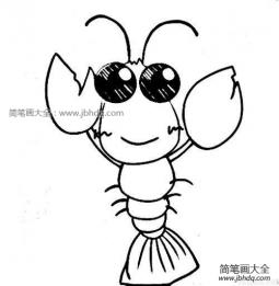 卡通龙虾简笔画图片