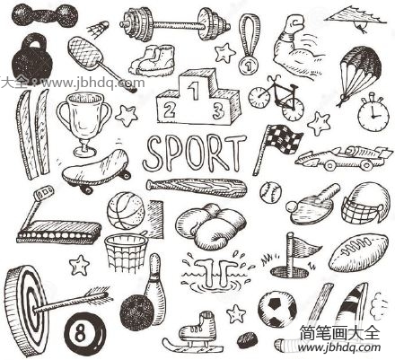 体育用品手绘素材