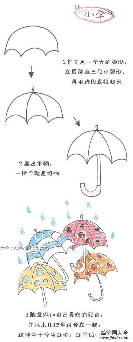 雨伞的画法