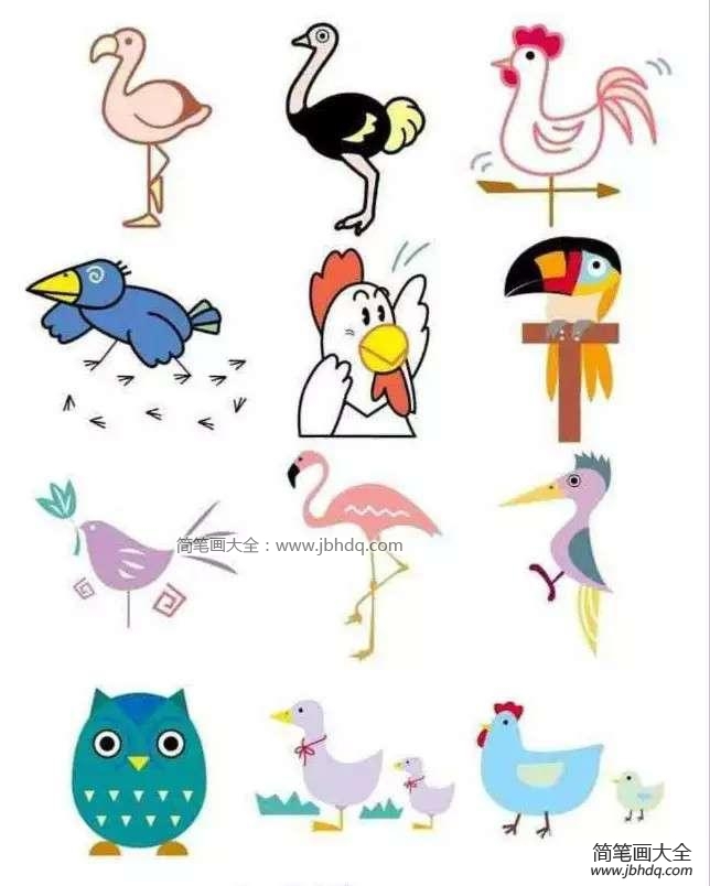 幼儿园彩色动物简笔画图片
