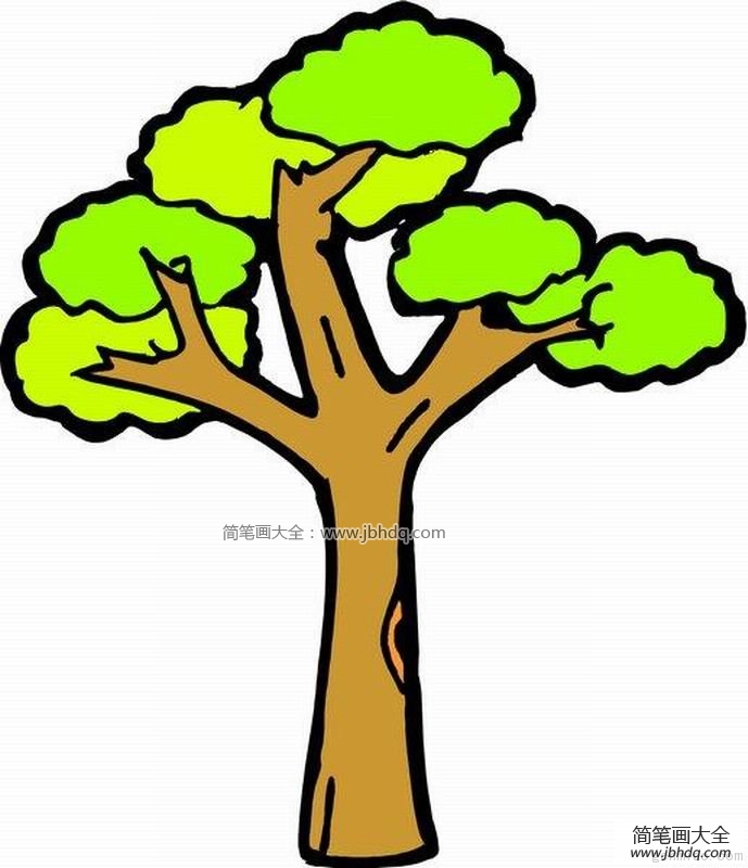 三张幼儿彩色大树简笔画图片