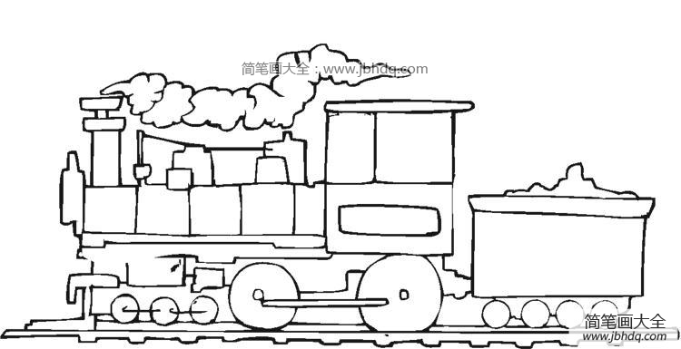 蒸汽火车简笔画图片