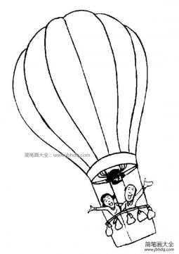 热气球简笔画图片