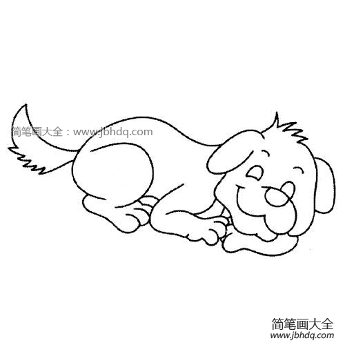 一组可爱的卡通小狗简笔画