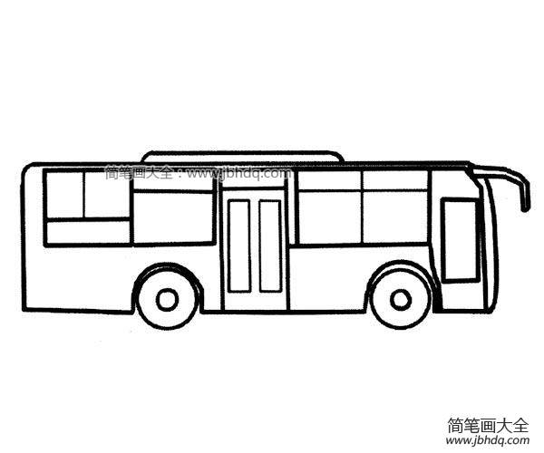 城市公共汽车简笔画图片