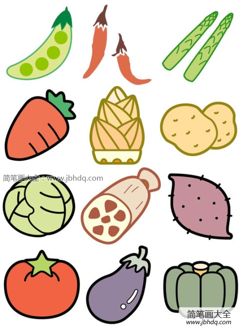 蔬菜堆在一起的简笔画图片