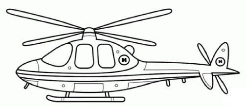 直升飞机简笔画图片