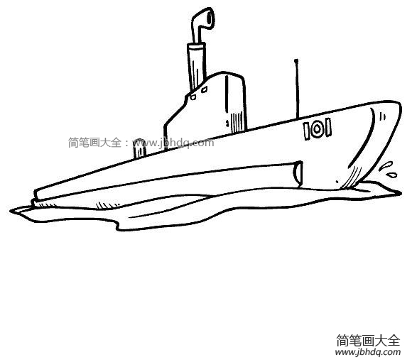 潜水艇简笔画