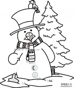 雪人和圣诞树