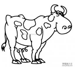 骄傲的奶牛简笔画