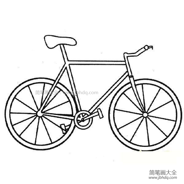高大的自行车简笔画