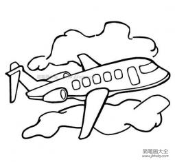 天空中的飞机简笔画