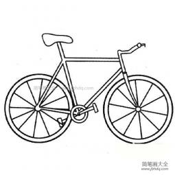 高大的自行车简笔画
