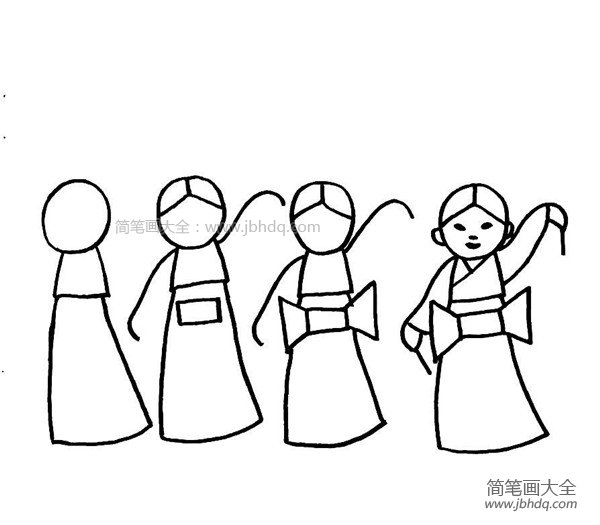 朝鲜族传统舞蹈简笔画教程