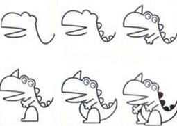 可爱的小恐龙简笔画教程