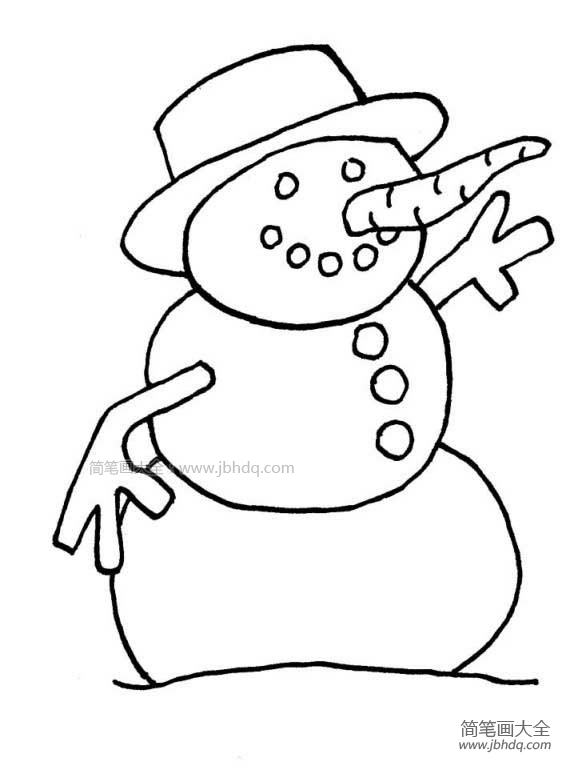 雪地里的雪人简笔画