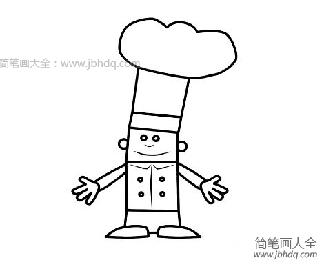 卡通厨师简笔画