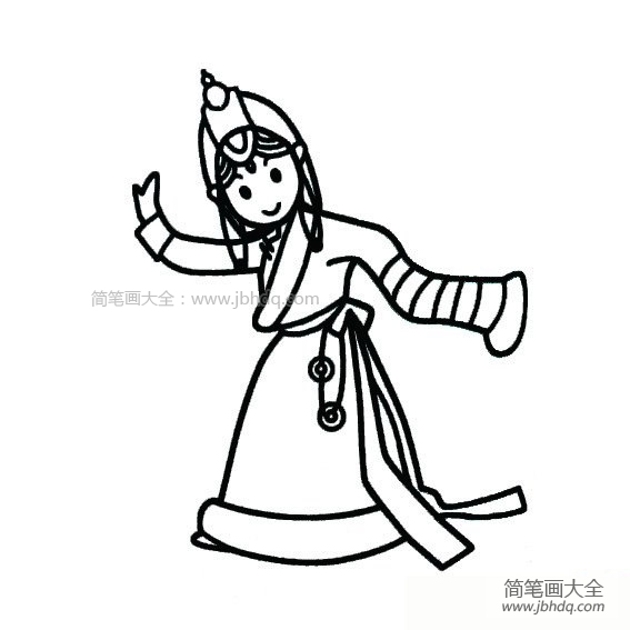 藏族小女孩简笔画图片