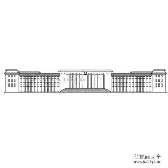 北京人民大会堂手绘图片