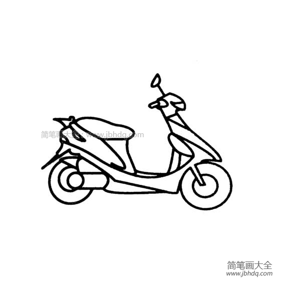 踏板摩托车简笔画