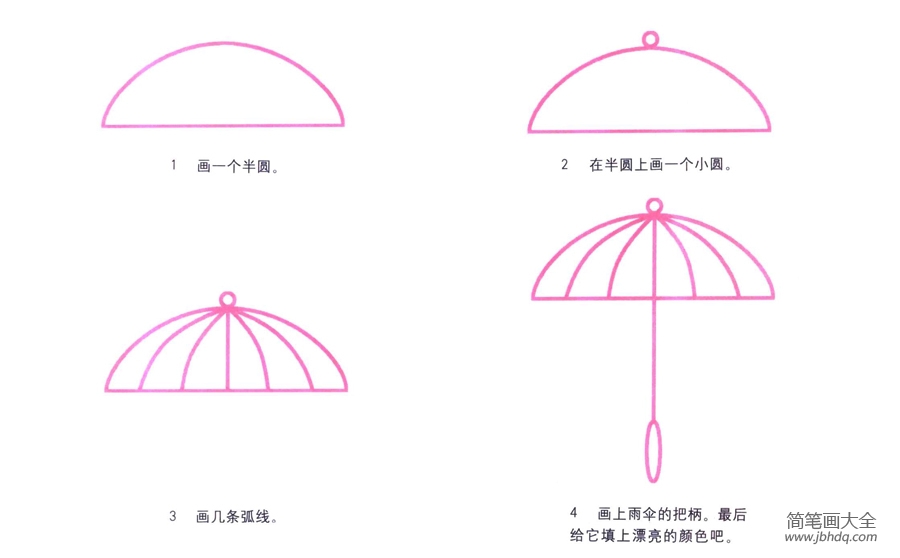 雨伞简笔画画法
