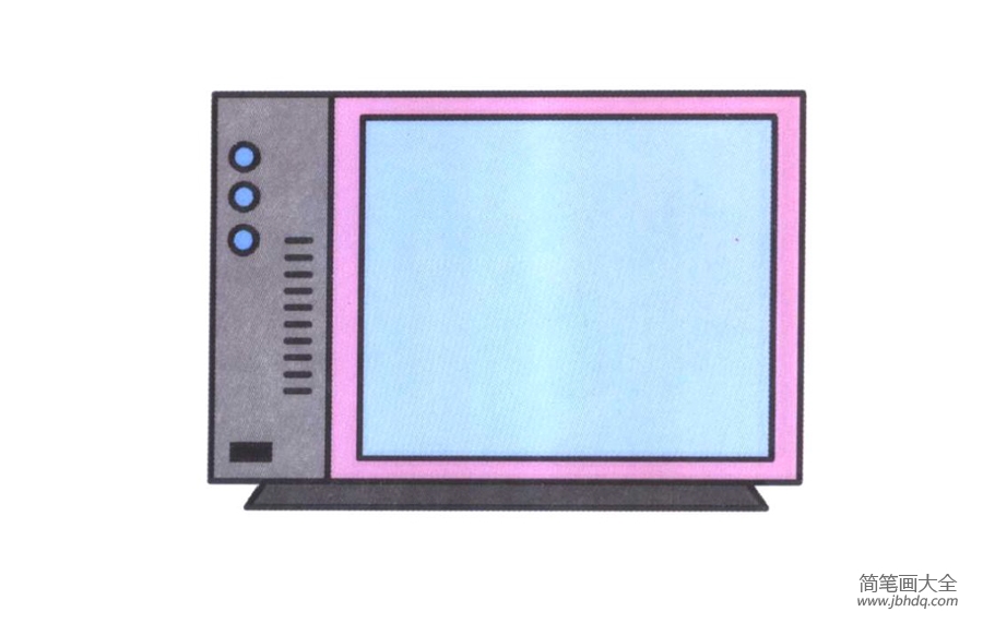 老式电视机简笔画画法