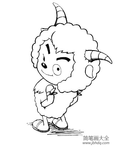 沸羊羊简笔画图片