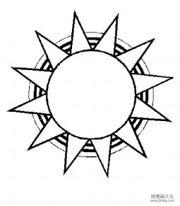 七张太阳的简笔画画法