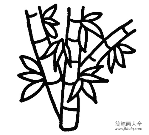 竹子树简笔画画法