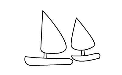 幼儿简笔画帆船的画法
