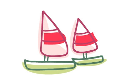幼儿简笔画帆船的画法
