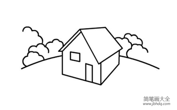 儿童简笔画小房子风景的绘画步骤