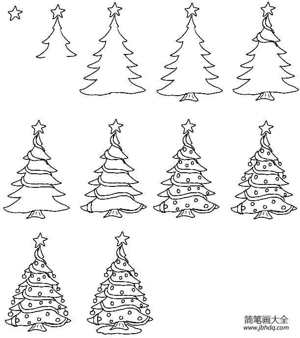 圣诞树简笔画步骤