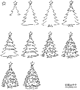 圣诞树简笔画步骤