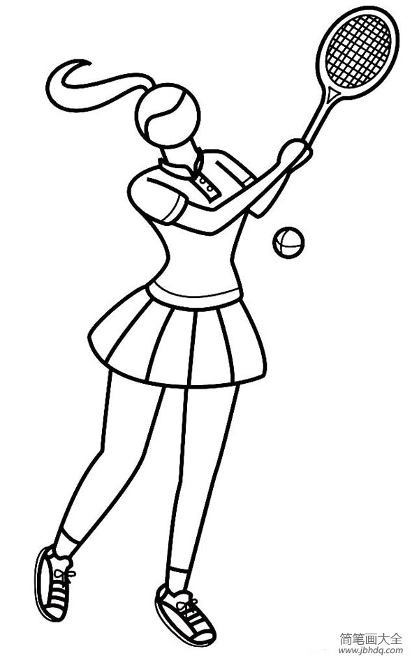 体育运动简笔画之女子网球