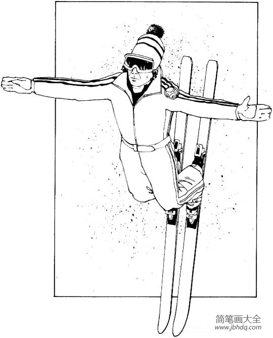 体育运动简笔画之滑雪
