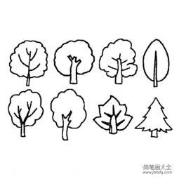 儿童简笔画简单的树木画法